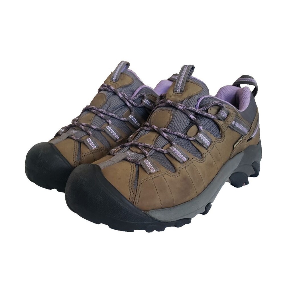 Keen Dry Waterproof Hiking Outdoor Shoes Women's Size 7 Brown/Purple Leather